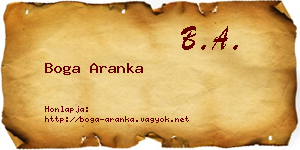Boga Aranka névjegykártya