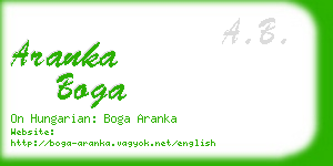 aranka boga business card